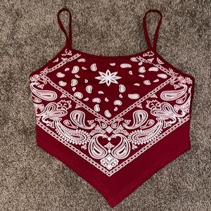 Red bandana top